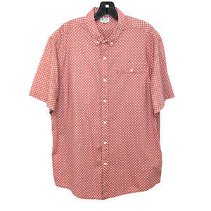 VTG Catch Surf Shirt Mens Size L-XL Peach Beach Geometric Short Sleeve Button Up